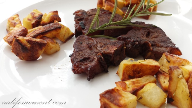 Lamb chops and roasted potatoes