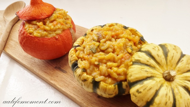 Butternut squash risotto with sage and white wine